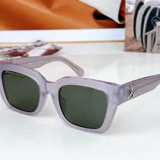 Off-White Rectangular Translucent Lavender Sunglasses
