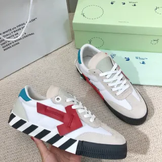 Off-White Red Industrial Design Zip-Tape Arrow Lifestyle Sneakers