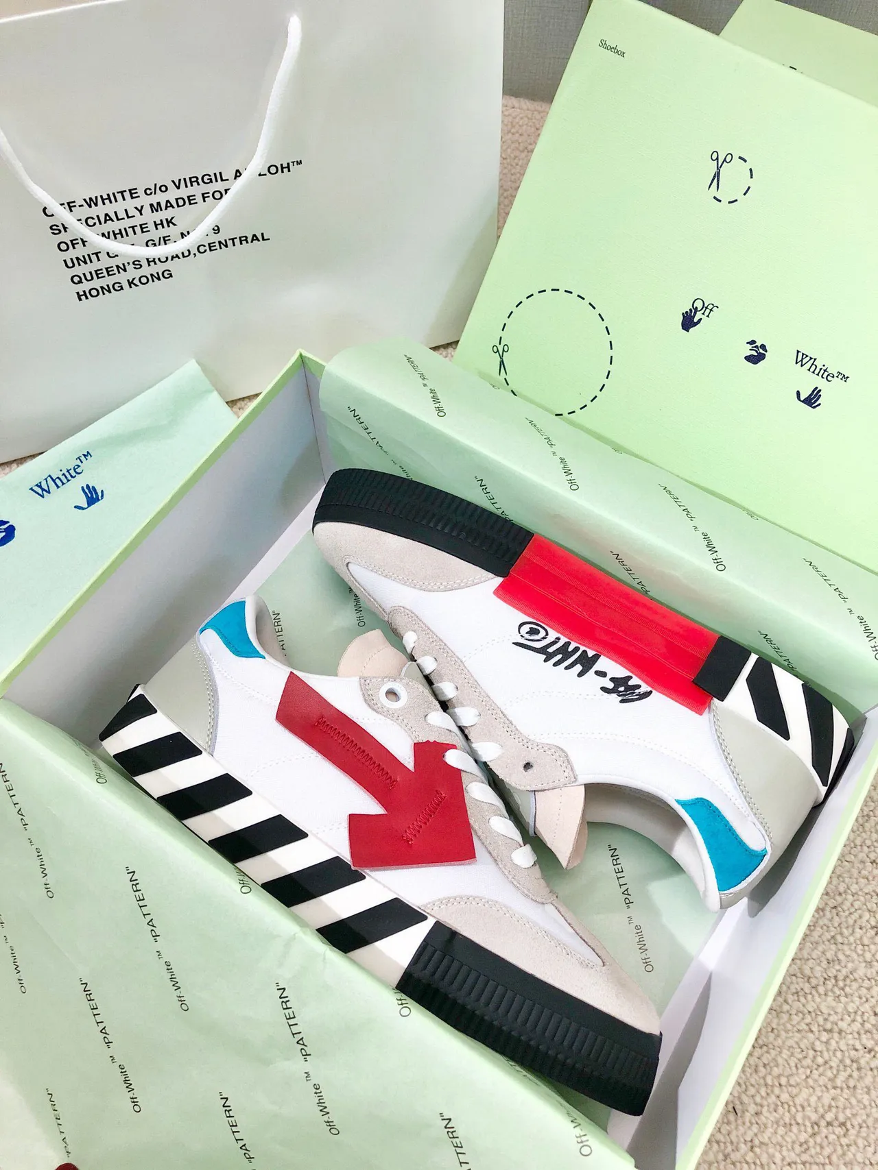 Off-White Red Industrial Design Zip-Tape Arrow Lifestyle Sneakers 2
