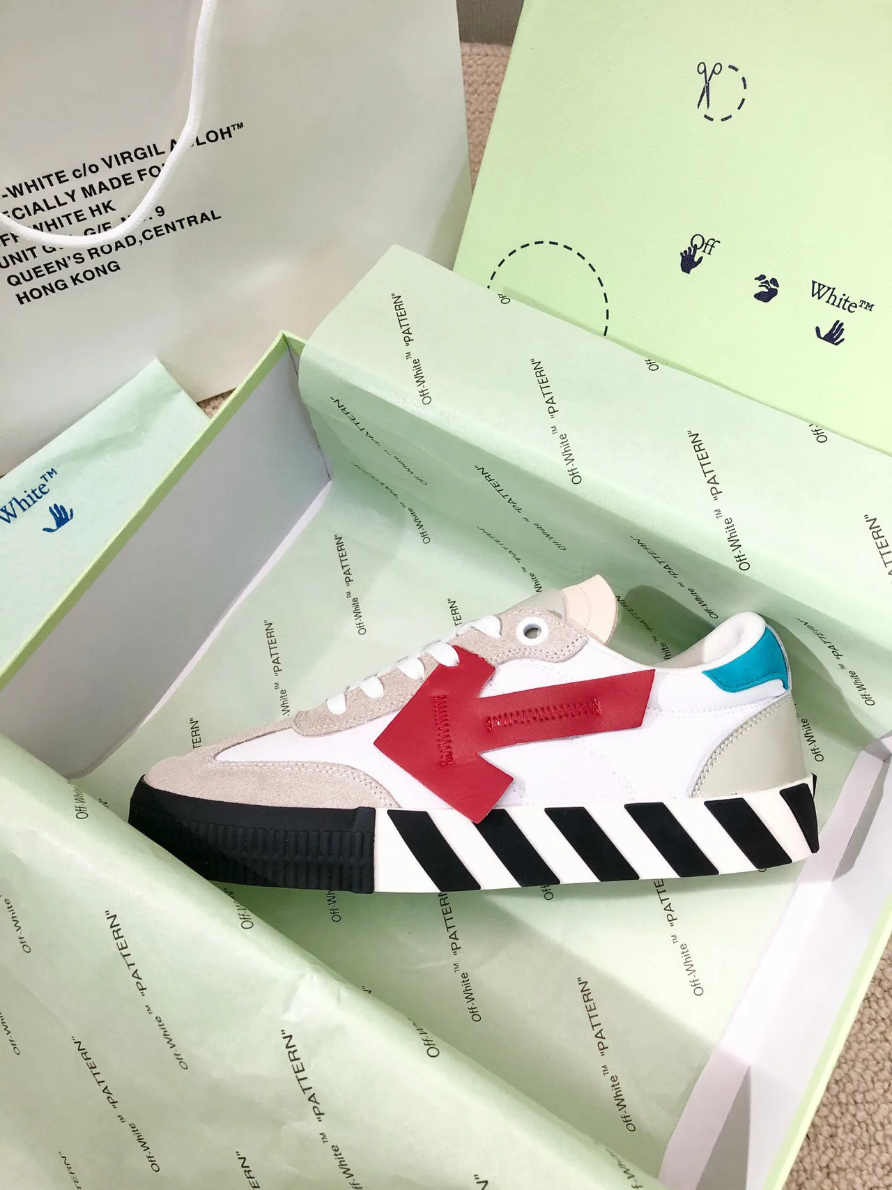 Off-White Red Industrial Design Zip-Tape Arrow Lifestyle Sneakers 3