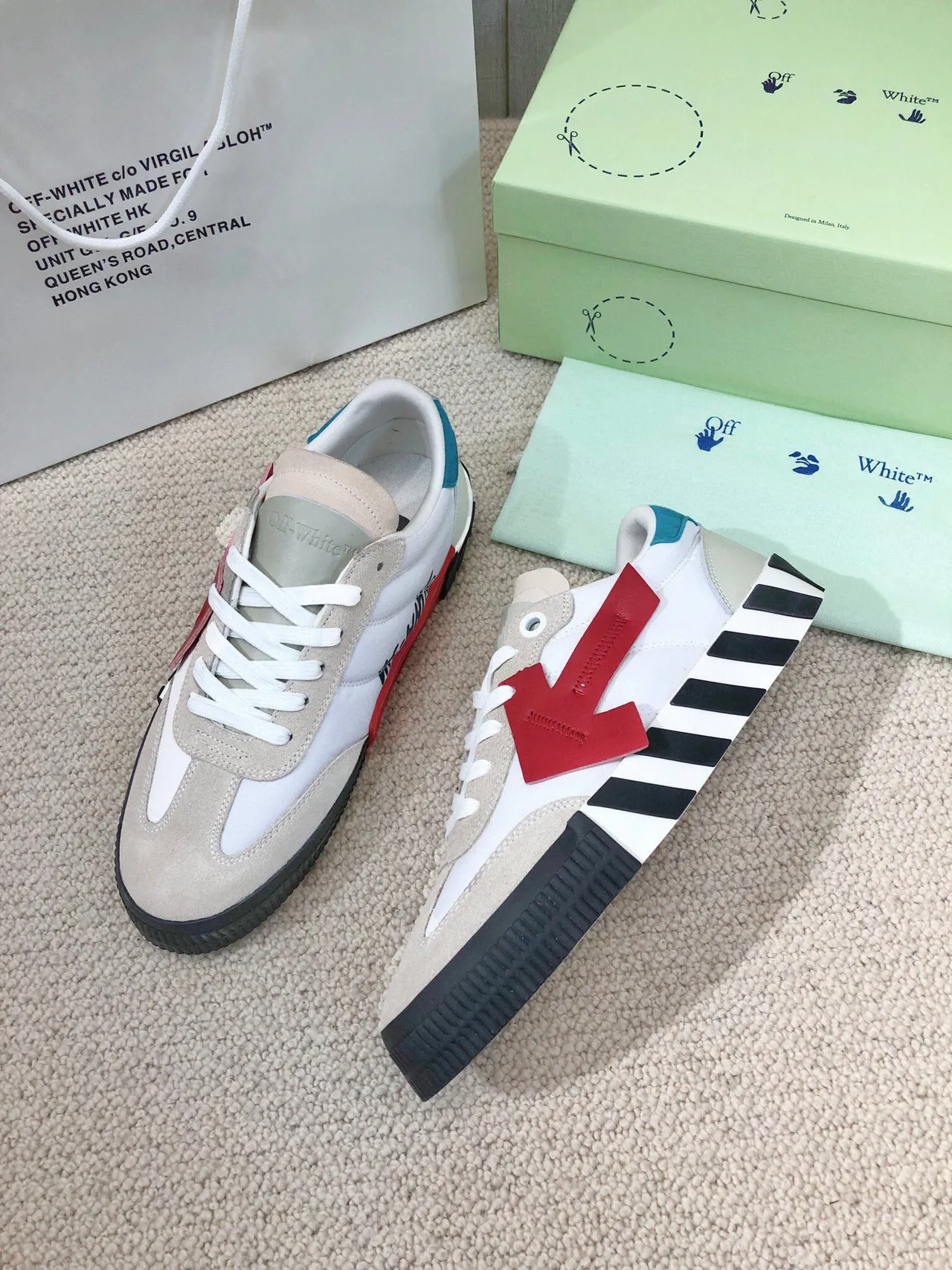 Off-White Red Industrial Design Zip-Tape Arrow Lifestyle Sneakers 4