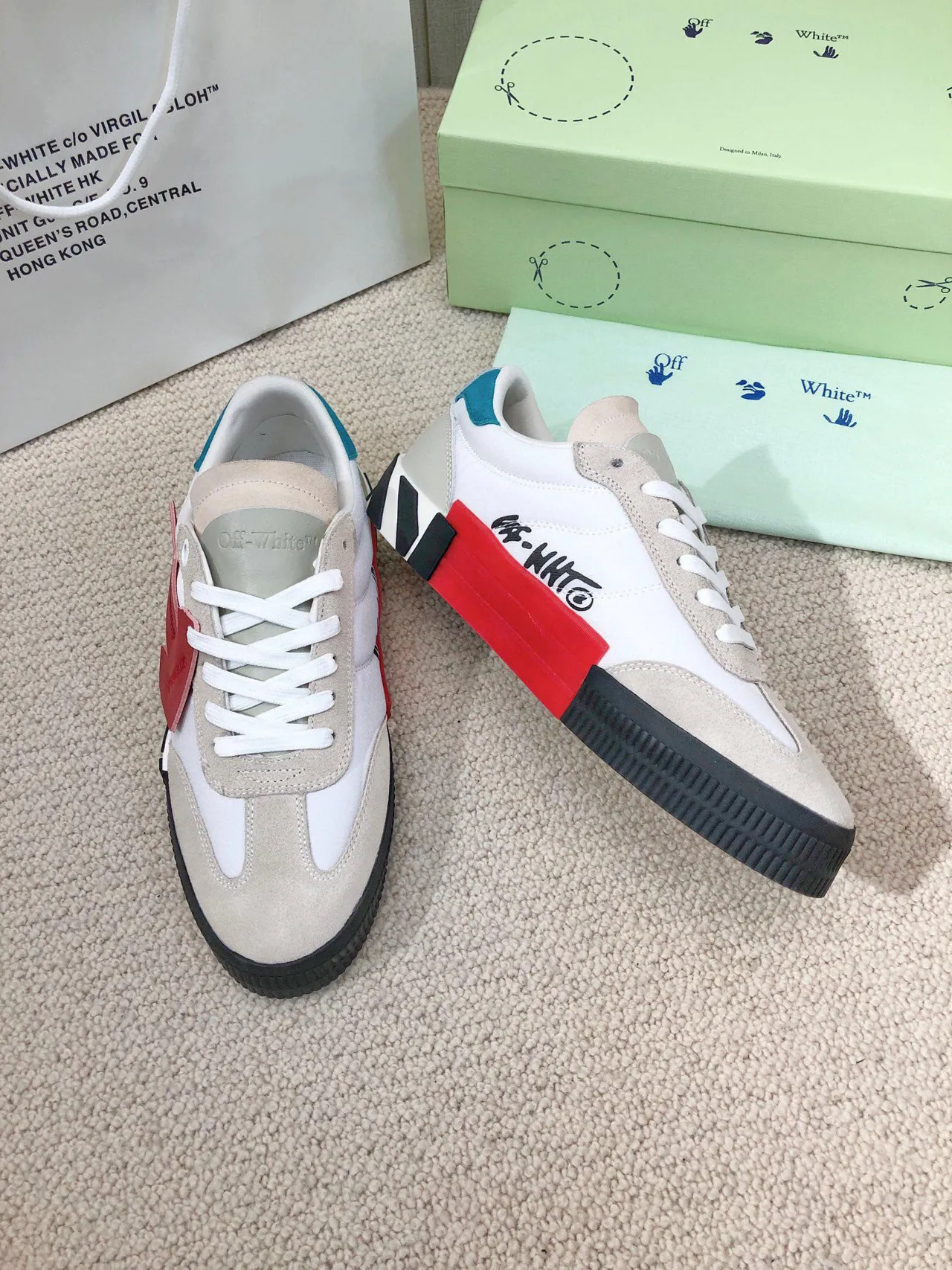 Off-White Red Industrial Design Zip-Tape Arrow Lifestyle Sneakers 5