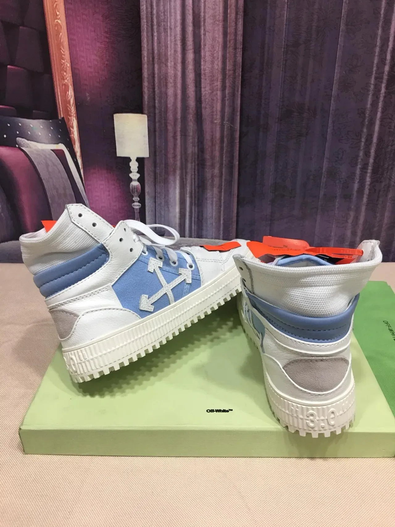 Off-White The Ten Blue High-Top Panelled Lifestyle Sneakers 3