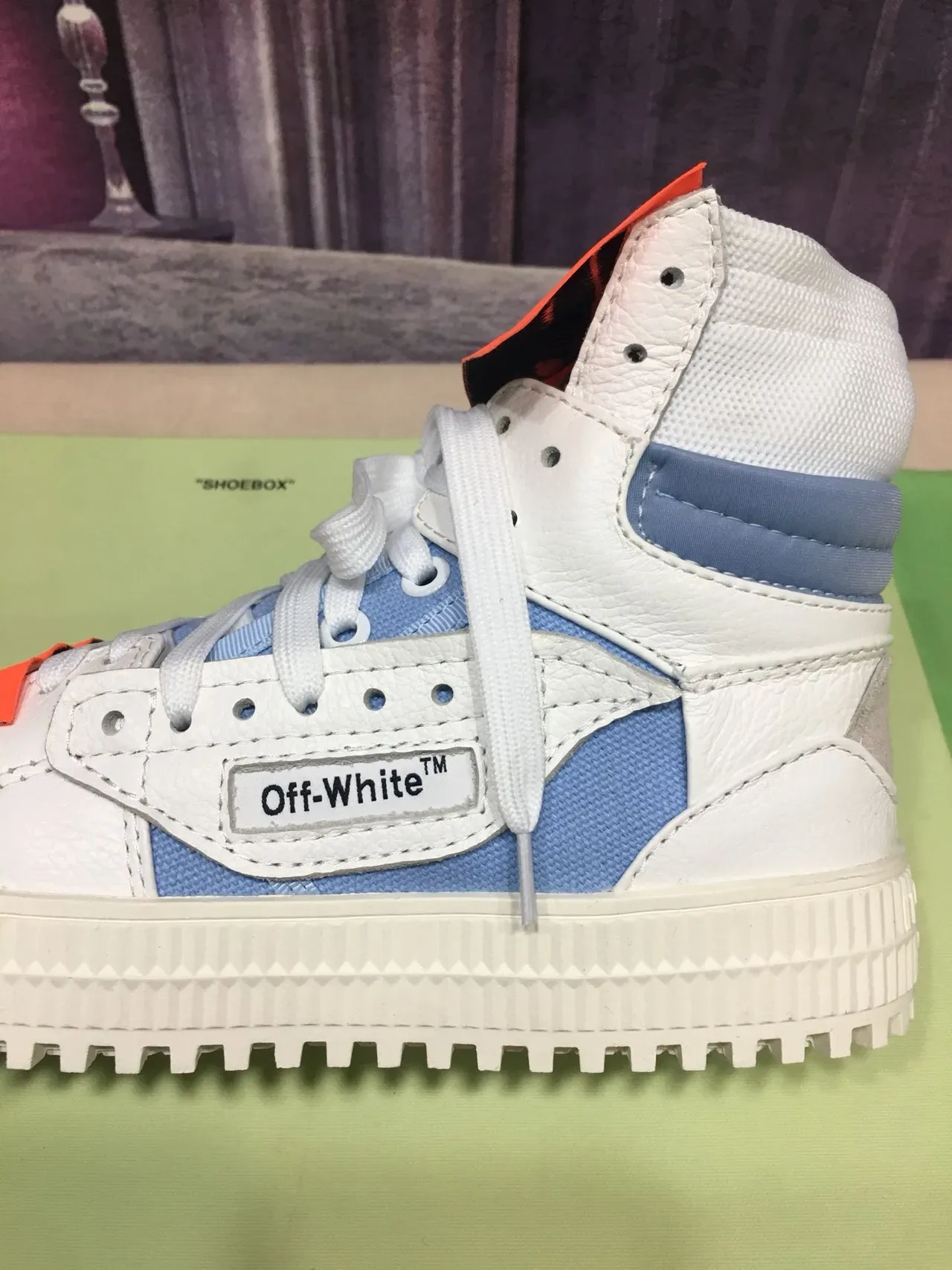 Off-White The Ten Blue High-Top Panelled Lifestyle Sneakers 4