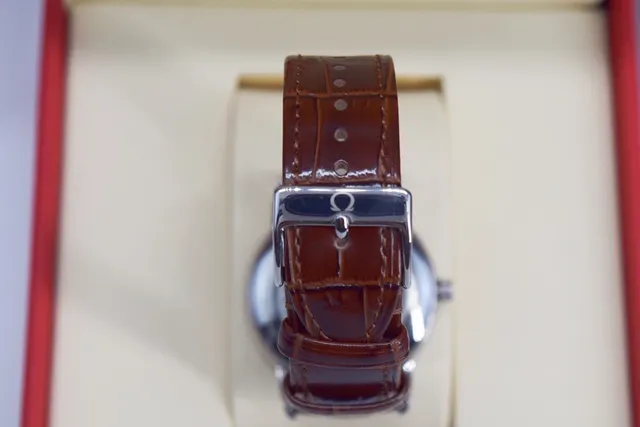 Omega De Ville Co-Axial Chronometer White Dial Brown Leather Mechanical Watch 5