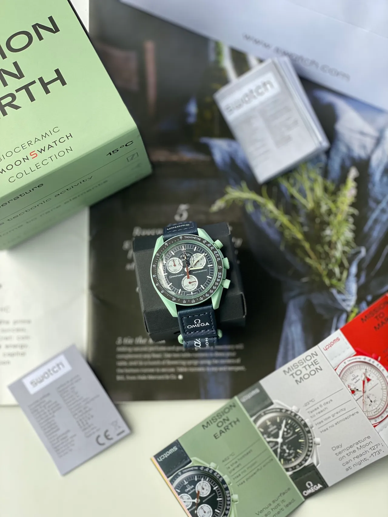 Omega Speedmaster Moonswatch Mint Green Mechanical Watch 7