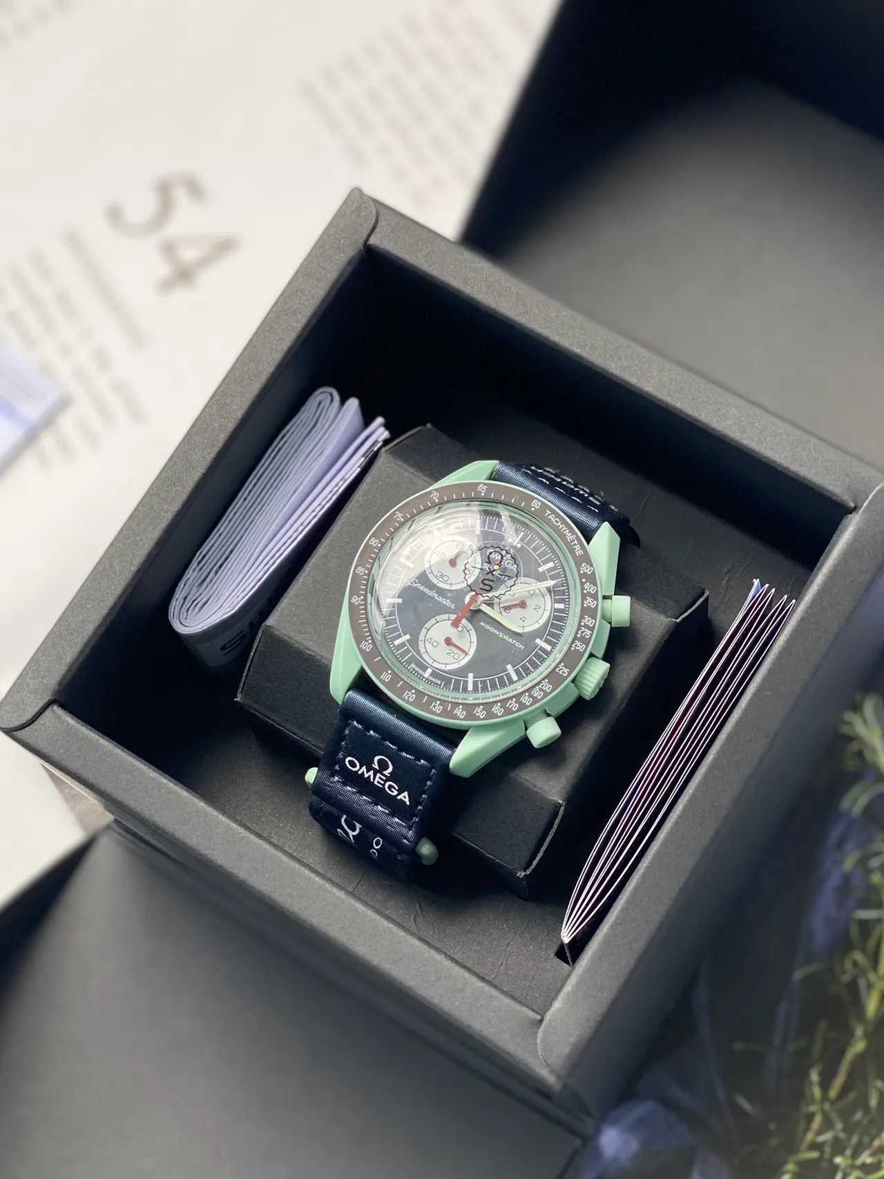 Omega Speedmaster Moonswatch Mint Green Mechanical Watch 8