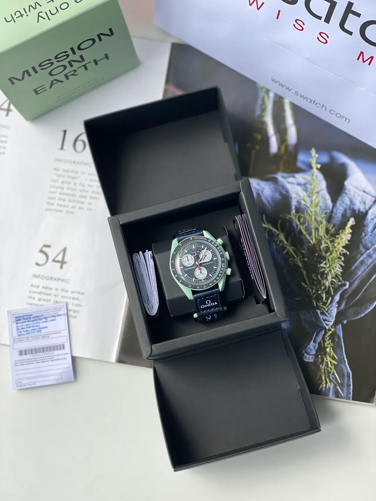 Omega Speedmaster Moonswatch Mint Green Mechanical Watch 9