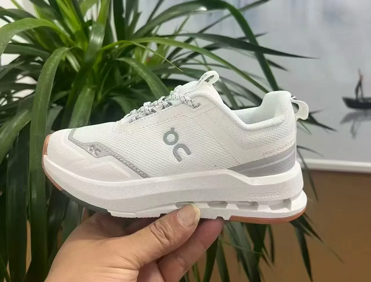 On Cloud Negro Blanco Suela Media Upper Malla Zapatillas Lifestyle 3