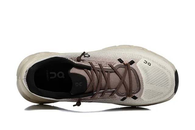 On CloudTec Phase Bege Marrom Upper de Knit Engenheirado Sola Intermediária Oca Sapatos de Corrida 3