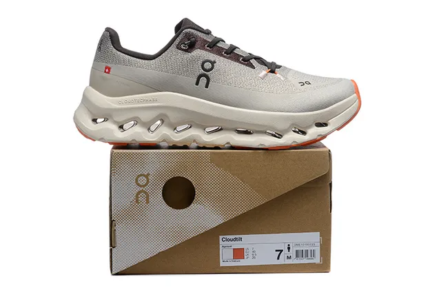 On gris naranja malla superior ingenieril hueca CloudTec Pods zapatillas de running 2