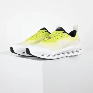 On Yellow White Sculpted Open-Cell Midsole Layered Mesh-Synthetic Upper Lifestyle Sneakers