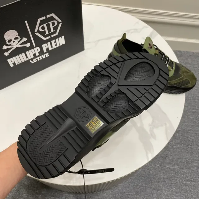 Philipp Plein Active Olive Green and Black Chunky Sneakers 3