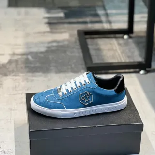 Philipp Plein নীল চামড়ার লাইফস্টাইল স্নিকার
