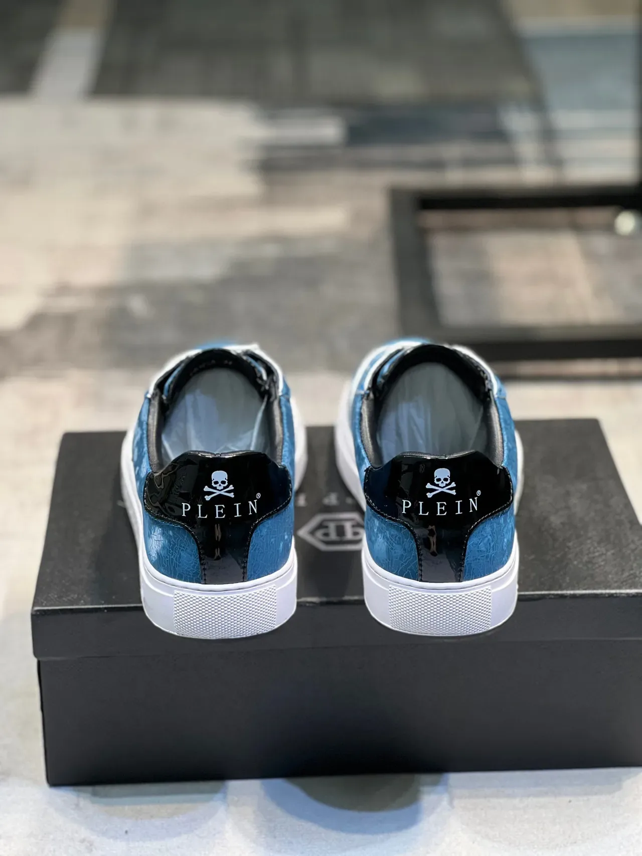 Philipp Plein Blue Leather Lifestyle Sneaker 2