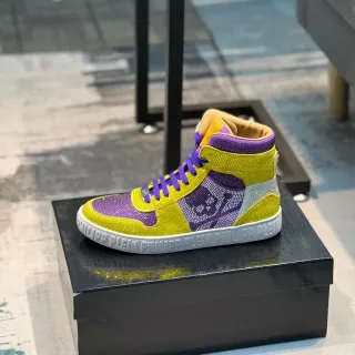Philipp Plein High-Top Crystal-Embellished Yellow Purple Lifestyle Sneakers