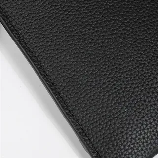 Prada Black Silver Pebbled Leather Zip-Top Closure Wristlet 5