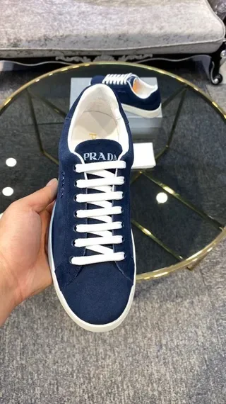 Prada Blue Suede Low-Top Lifestyle Sneakers 3
