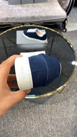 Prada Blue Suede Low-Top Lifestyle Sneakers 6