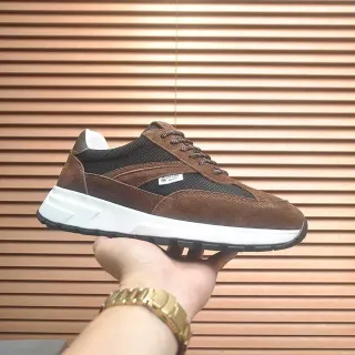 Prada Brown and Black Suede Mesh Lifestyle Sneaker