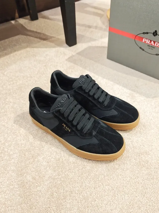 Prada Cloudbust Preto Bege Camurça e Couro Painéis Superiores Material Misto Tênis Lifestyle 4