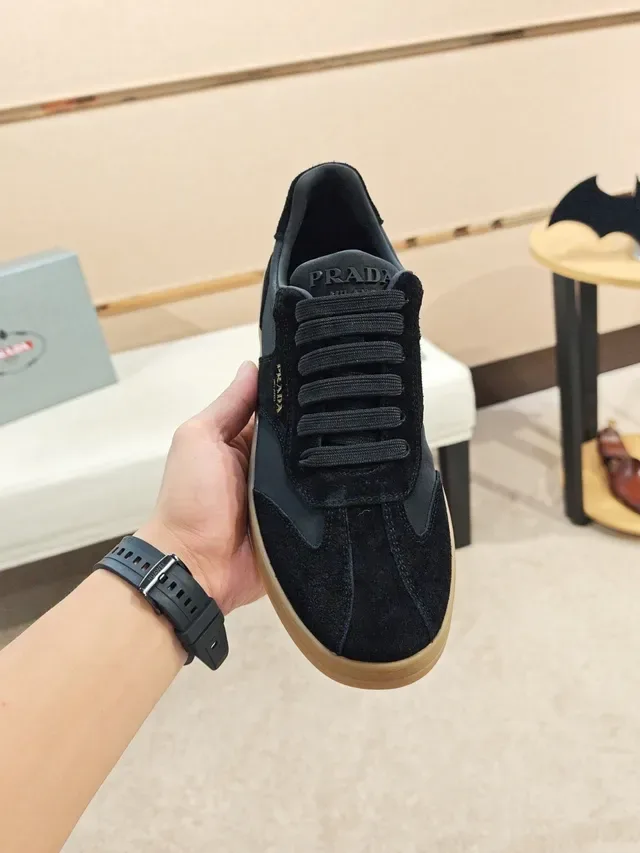 Prada Cloudbust Preto Bege Camurça e Couro Painéis Superiores Material Misto Tênis Lifestyle 5