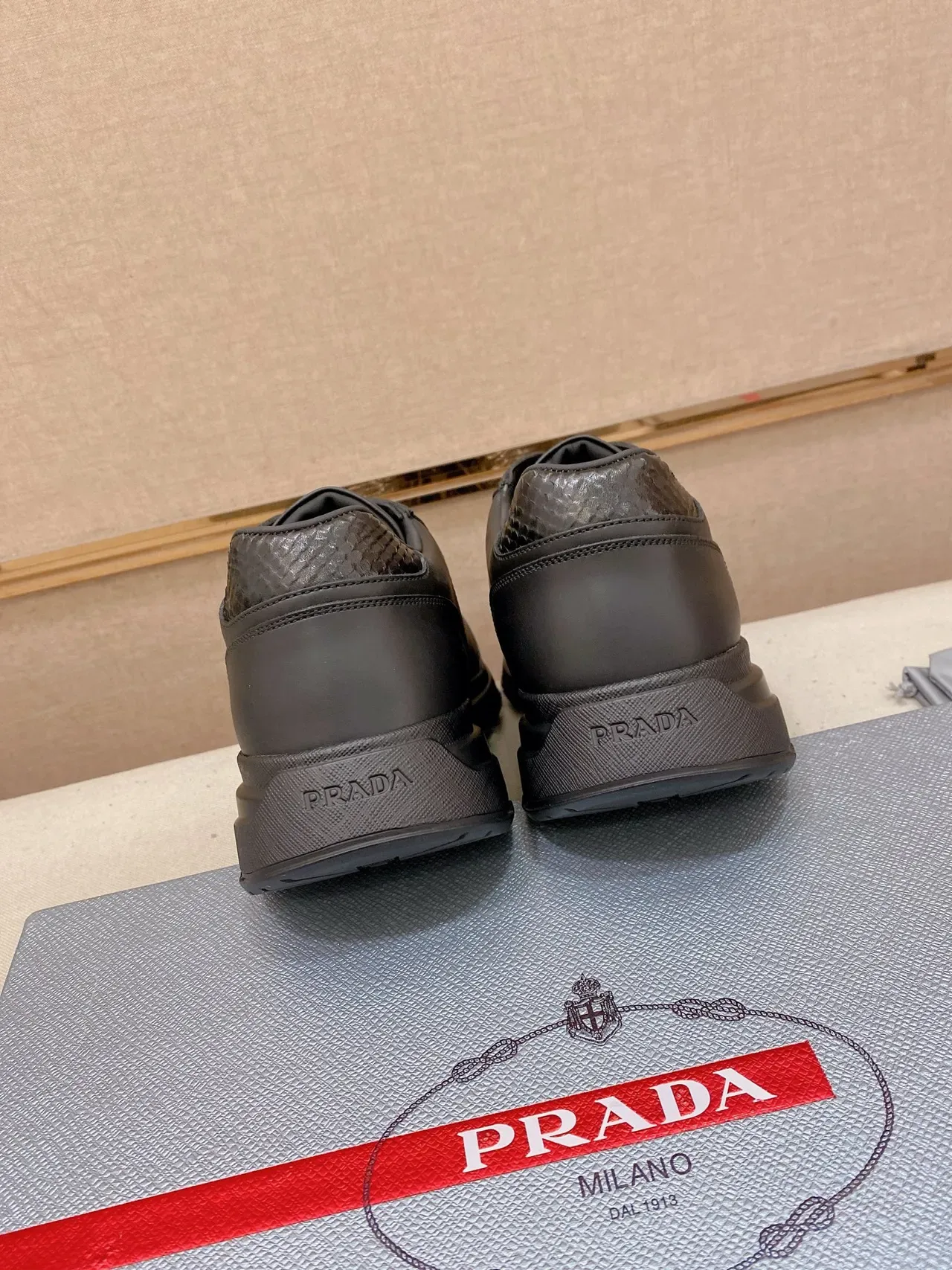 Prada Cloudbust Black Croc-Embossed Leather Lifestyle Sneaker 4