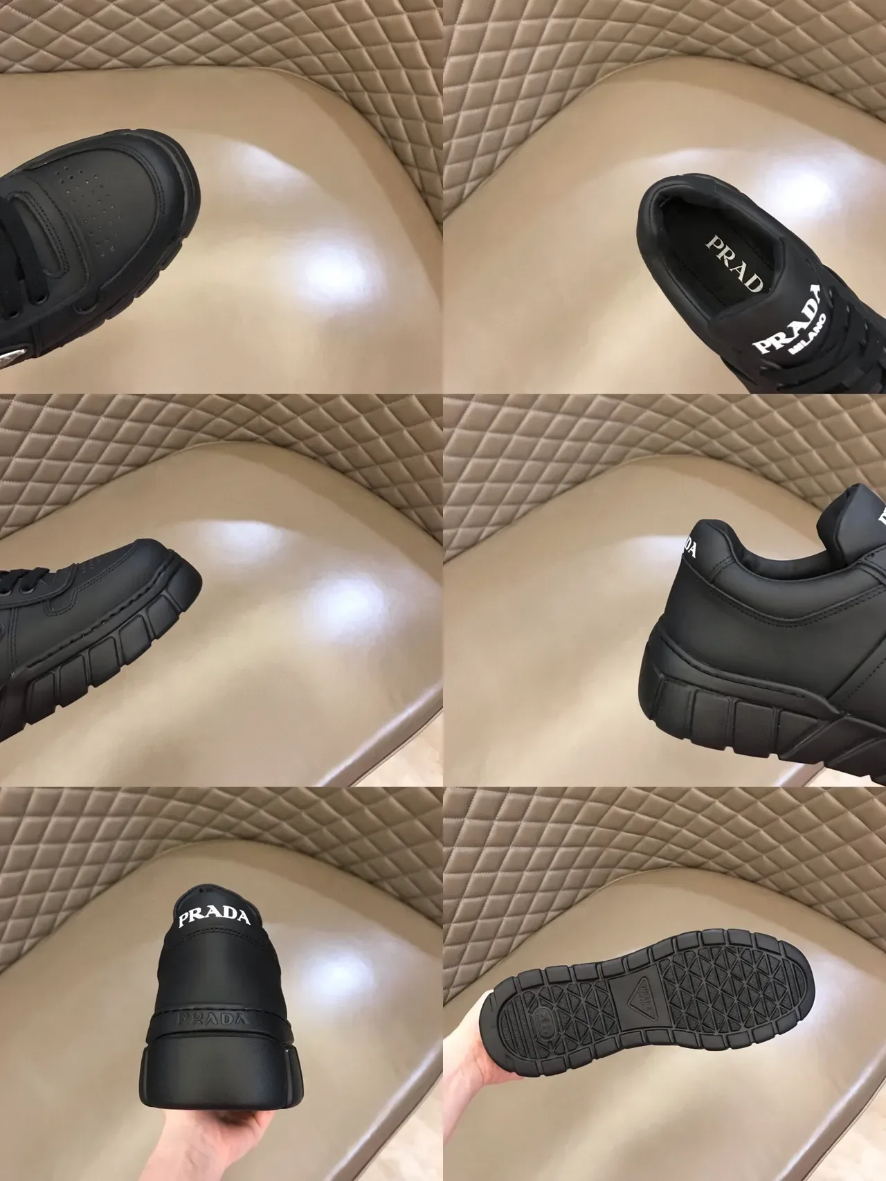 Prada Cloudbust Black Leather Lifestyle Sneakers 9