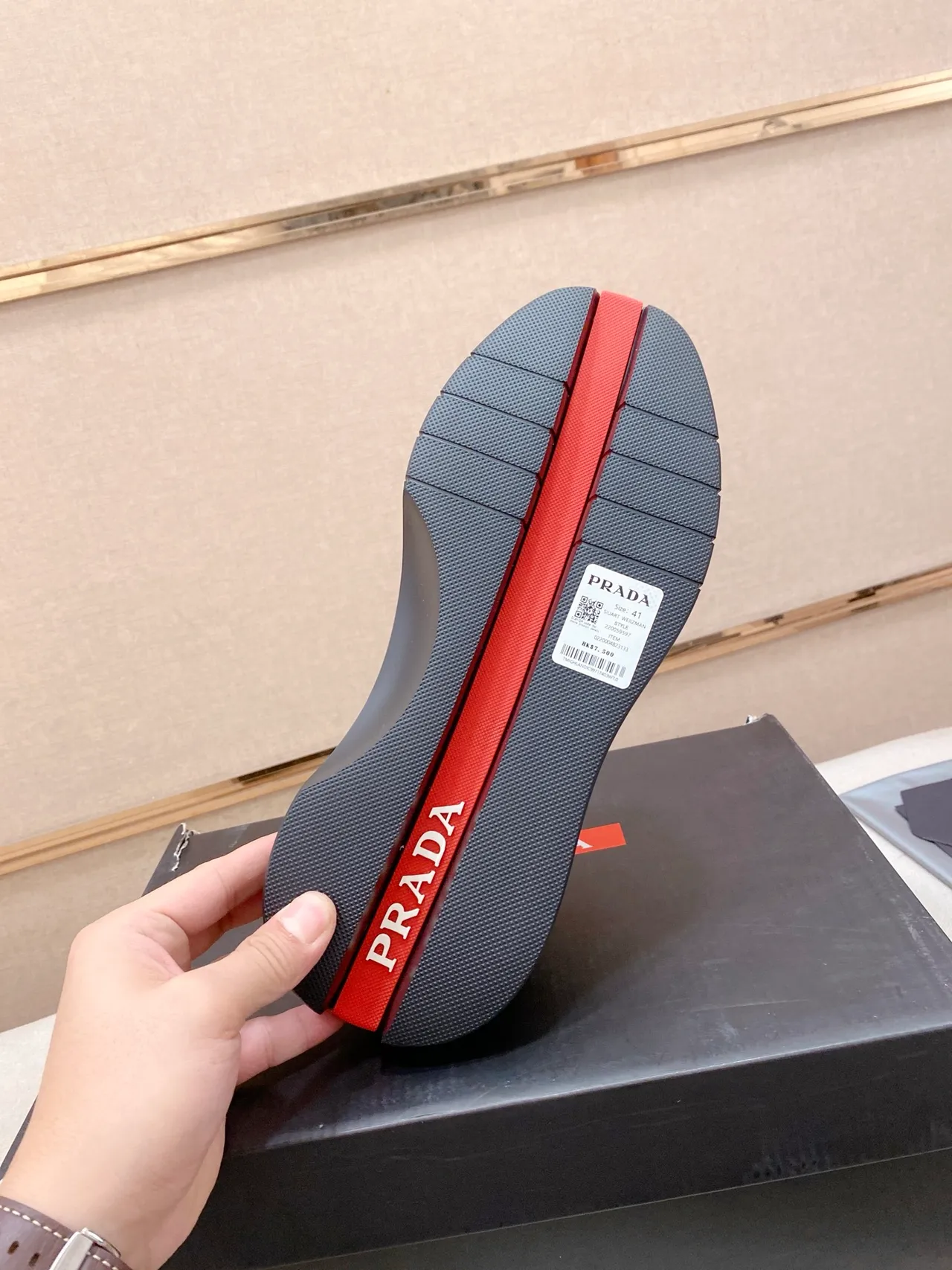 Prada Cloudbust Zapatos Lifestyle de Cuero Negro Panelados 2