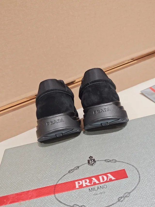 Prada Cloudbust Black Suede and Leather Chunky Sneakers 4