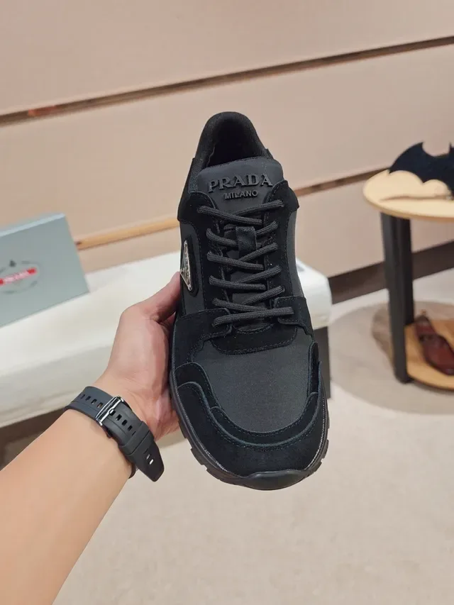 Prada Cloudbust Black Suede and Leather Chunky Sneakers 6