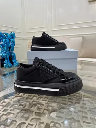 Prada Cloudbust Black White Platform Sole Mixed Matte/glossy Upper Lifestyle Sneakers 5