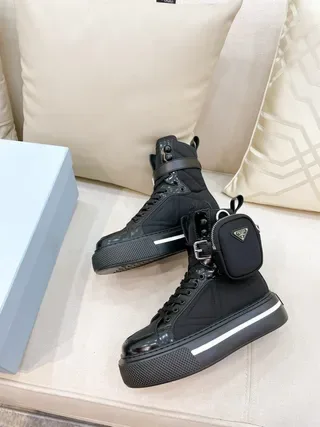 Prada Cloudbust High Black Integrated Pouch Lifestyle Sneaker 5