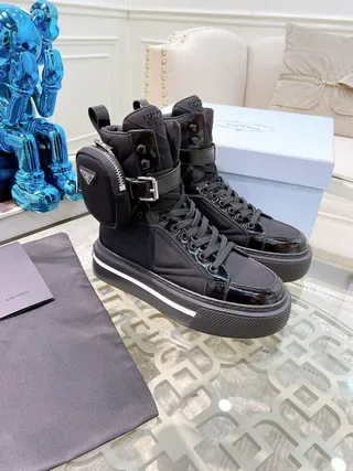 Prada Cloudbust High Black Integrated Pouch Lifestyle Sneaker 8