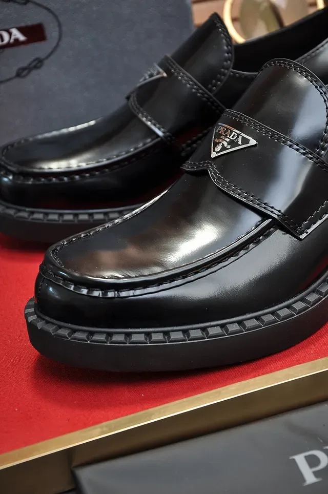Prada Cloudbust Thunder Black Leather Loafers 4