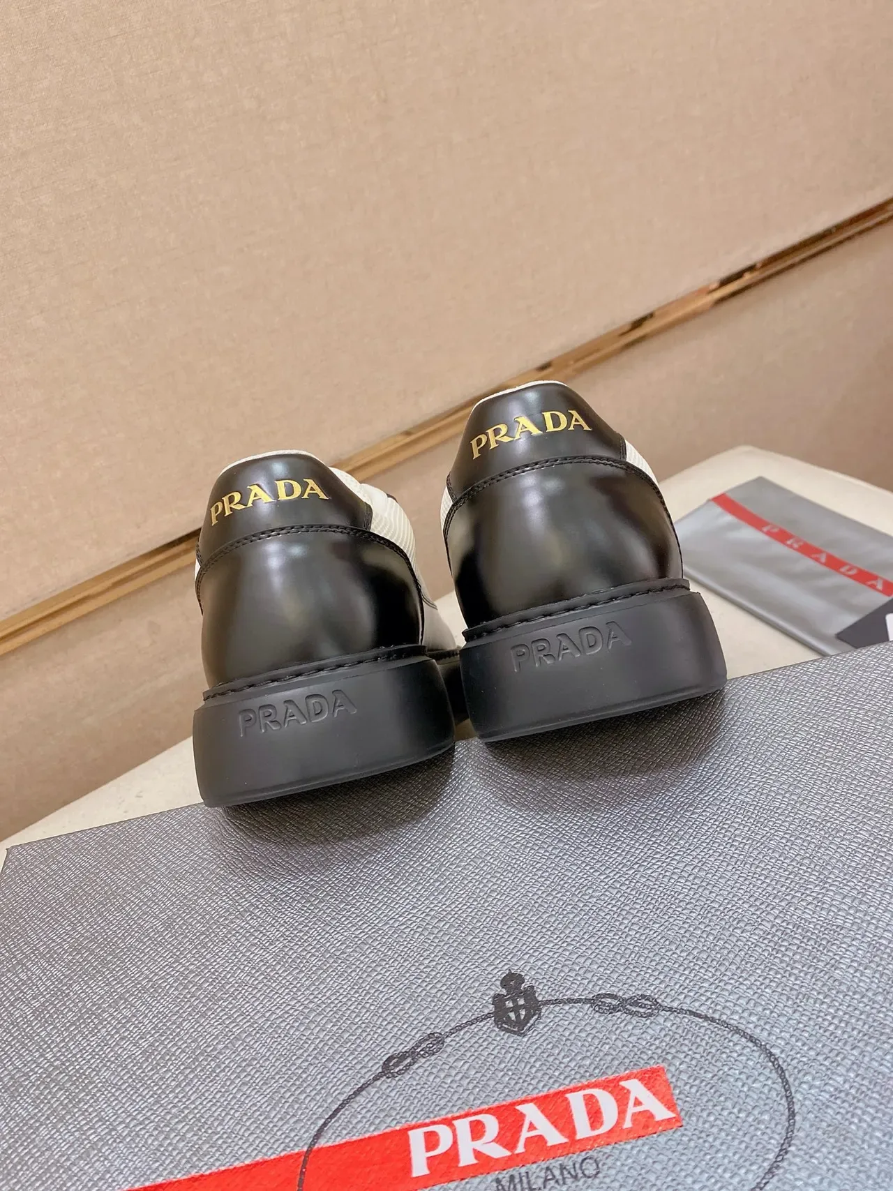 Prada Cloudbust Two-Tone Mesh and Leather Platform Lifestyle Sneakers 3