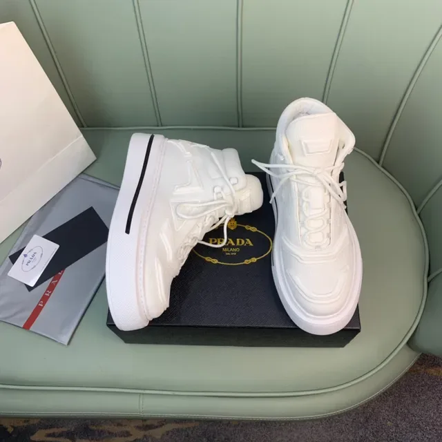 Prada Cloudbust White Black High-Top Platform Sole Chunky Sneakers 6