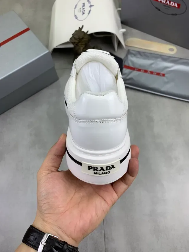 Prada Cloudbust White Black Platform Sole Mixed-Material Upper Lifestyle Sneakers 3