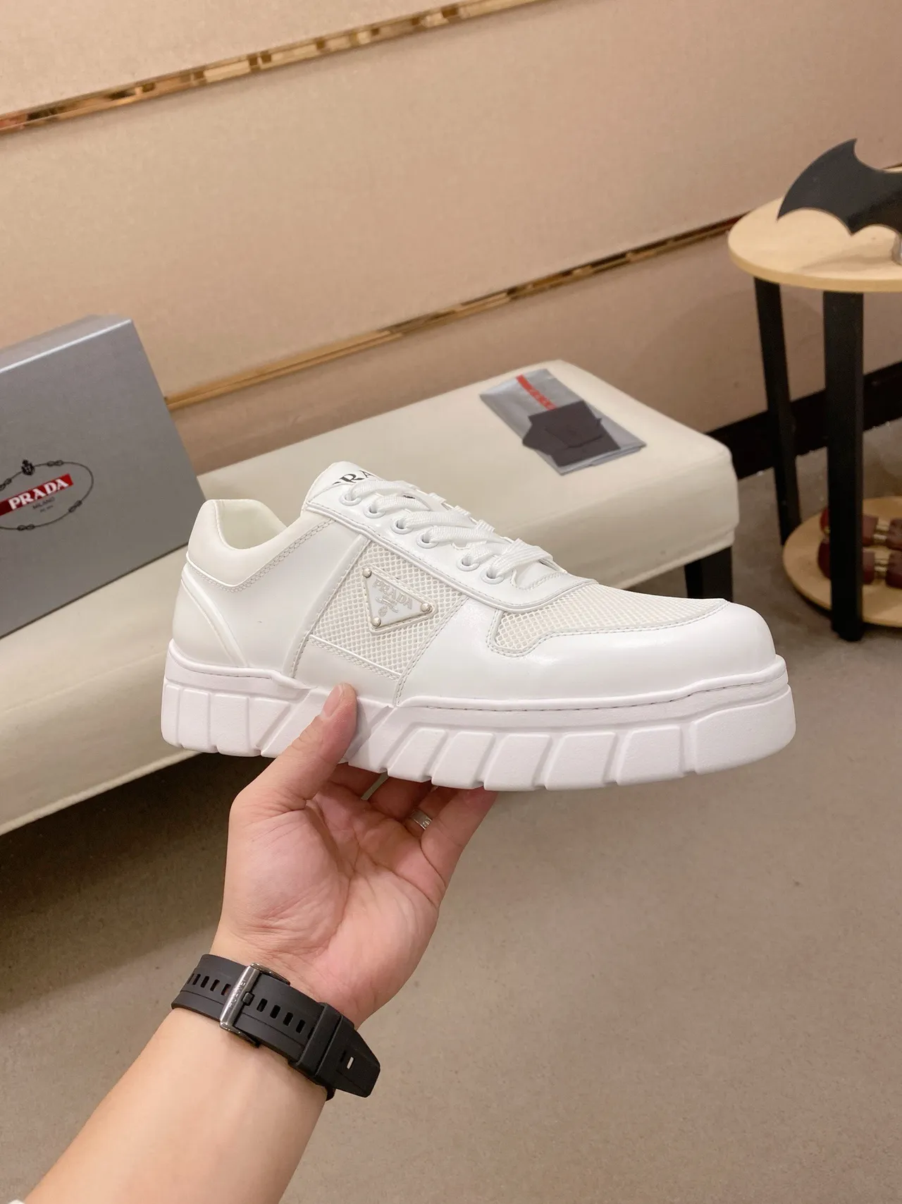 Prada Cloudbust White Chunky Sneakers 4