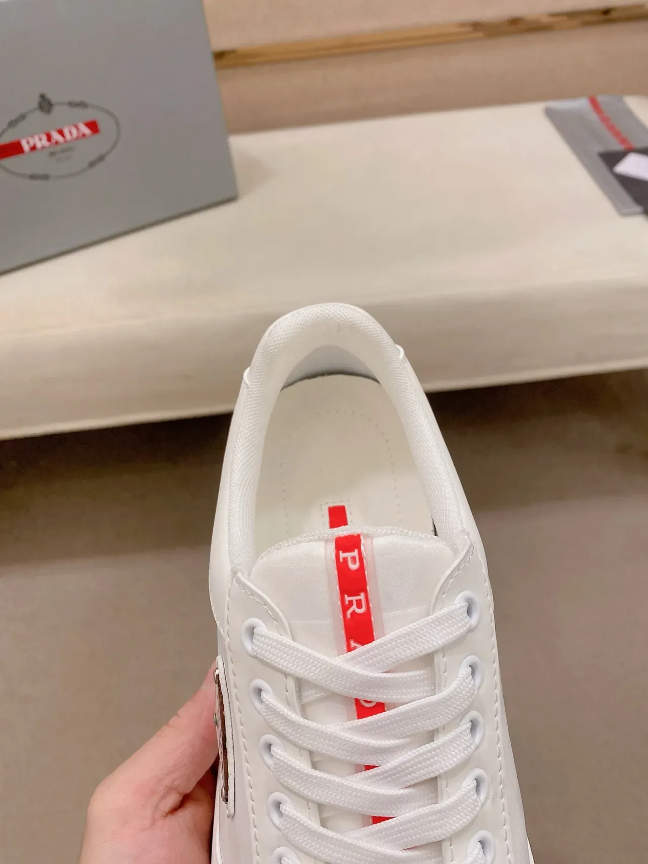 Prada Cloudbust White Leather Lifestyle Sneakers 4