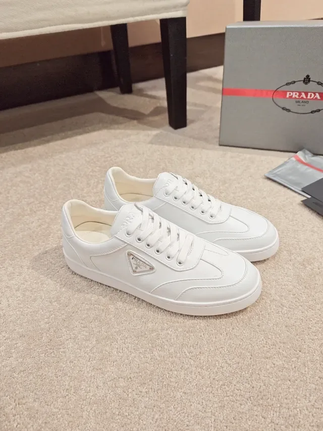Prada Cloudbust White Leather Low-Top Lifestyle Sneakers 4