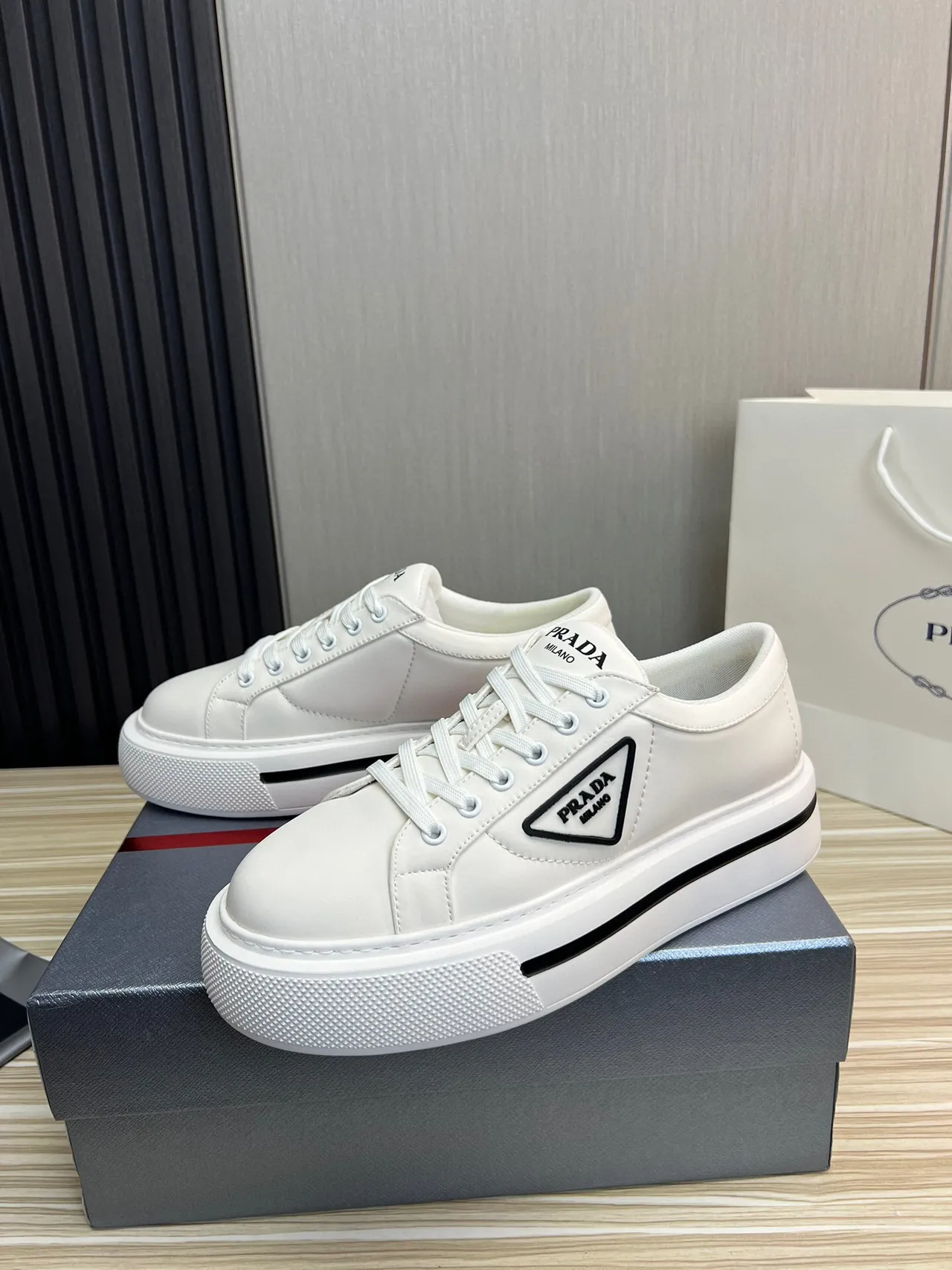 Prada Cloudbust White Platform Lifestyle Sneakers 3