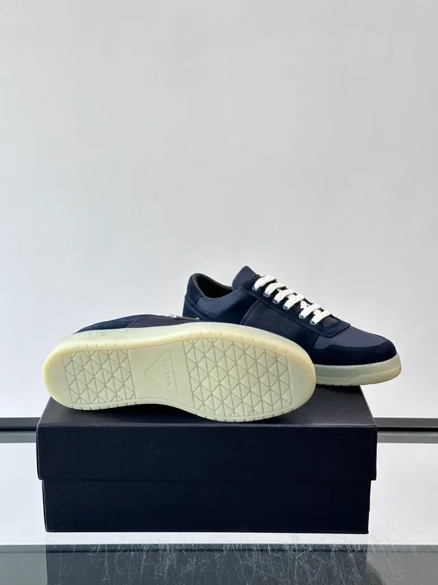 Prada Navy Suede and Nylon Lifestyle Sneakers 2