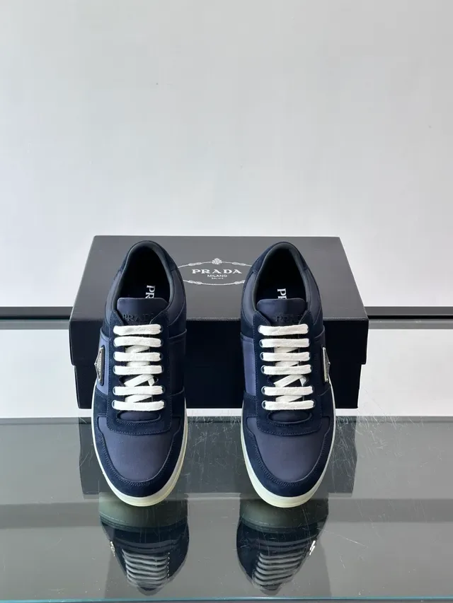 Prada Navy Suede and Nylon Lifestyle Sneakers 4