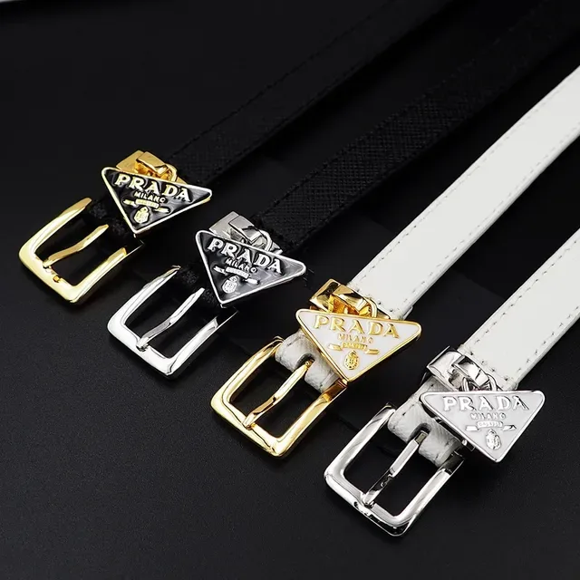 Bracelet Prada Saffiano Blanc Argent Fermeture Boucle Style Ceinture 6