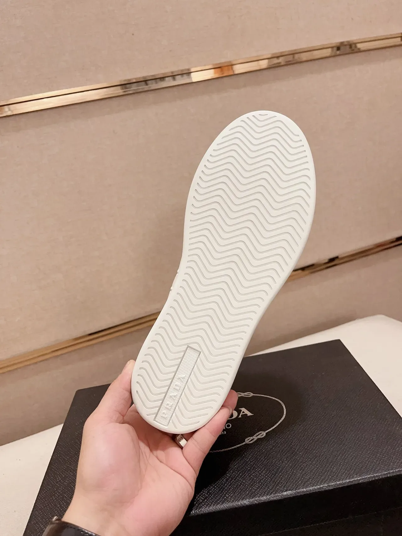 Prada White Beige Laceless Slip-On Croc-Embossed Leather Lifestyle Sneakers 2