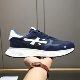 Premiata 483 Navy Blue and White Lifestyle Sneakers