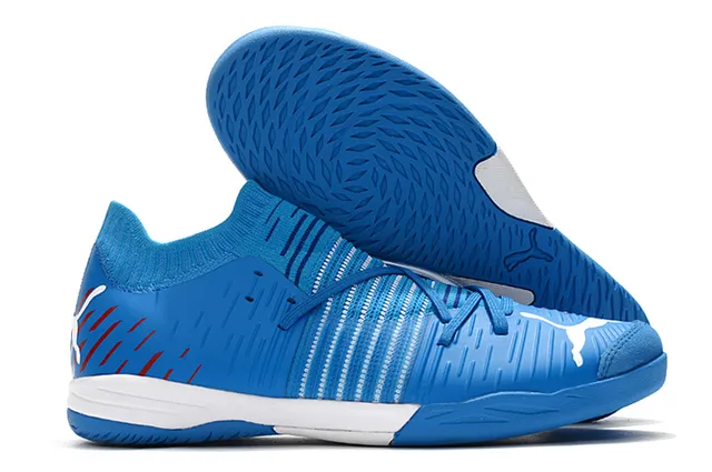 Puma Future Z أسود أزرق كمية جوارب مقاس مضبوط مخطط علوية اصطناعية أحذية كرة قدم داخلية 6