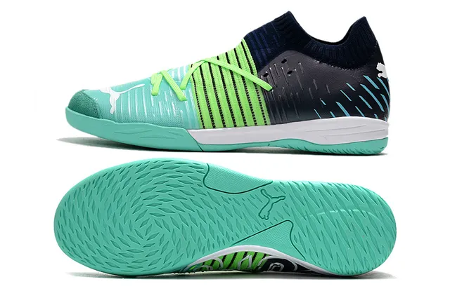 Puma Future Z أسود أزرق كمية جوارب مقاس مضبوط مخطط علوية اصطناعية أحذية كرة قدم داخلية 8