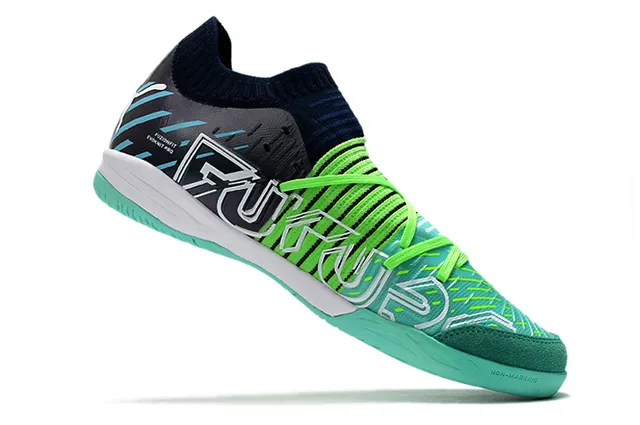 Puma Future Z أسود أزرق كمية جوارب مقاس مضبوط مخطط علوية اصطناعية أحذية كرة قدم داخلية 9